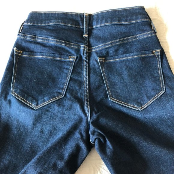 OLD NAVY Denim Blue ROCKSTAR SUPER SKINNY HIGH RISE SECRET SLIM POCKETS 0 NEW - Picture 3 of 4